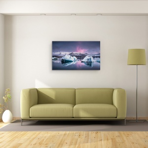 Tablou canvas - Laguna Ghetarului, Islanda, Roz, Purpuriu, 50 x 80 cm - Img 2