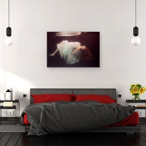 Tablou canvas - Laura, Sub Apa, Bule, Moale, Suprafata, Rochie, 60 x 90 cm - Img 3