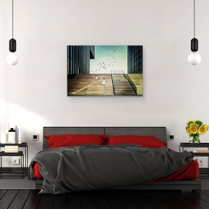 Tablou canvas - Liber Ca O Pasare, Scari, Paris, Franta, Aparare, Pasari, 40 x 60 cm - Img 3