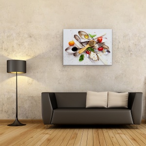 Tablou canvas - Linguri Si Salata, Alimente, Ingrediente, Salata, Rosii, 60 x 80 cm - Img 2