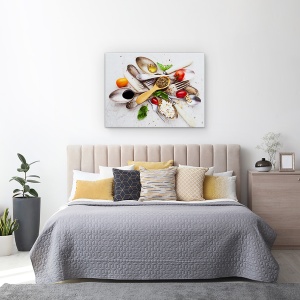 Tablou canvas - Linguri Si Salata, Alimente, Ingrediente, Salata, Rosii, 75 x 100 cm - Img 3
