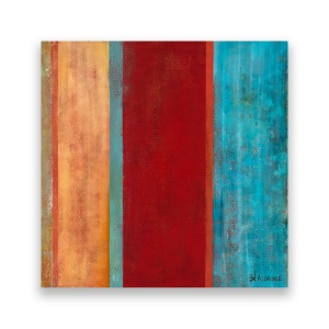 Tablou Canvas - Linii, Abstract, Multicolor, Rosu-Albastru, 60 x 60 cm