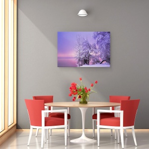 Tablou canvas - Liniste, Peisaj, Iarna, Zapada, Apus De Soare, 40 x 60 cm - Img 4