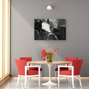 Tablou canvas - Lumina Alba, Oameni, Strada, Paris, Urban, Fum, 80 x 120 cm - Img 4