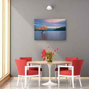 Tablou decorativ rasarit canvas cu nuanțe calde de galben
