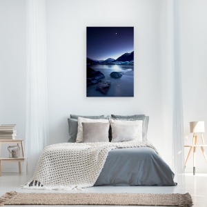 Tablou canvas - Lumina Lunii, Rau, Munti, Noua Zeelanda, 40 x 60 cm - Img 3