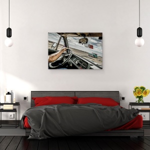 Tablou canvas - Malecon, Havana, Cuba, Strada, Masina Clasica, 40 x 60 cm - Img 3