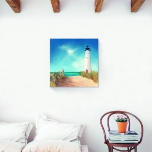 Tablou canvas plaja vara cu far 60x60 cm