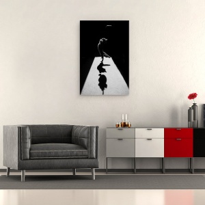 Tablou canvas - Marele Edgar, Pisica, Animal, Alb-Negru, Contrast, 40 x 60 cm - Img 2