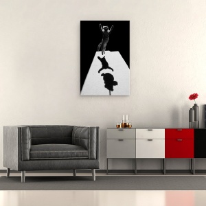 Tablou canvas - Marele Edgar, Pisica, Celje, Alb-Negru, Umbra, Teddy, 60 x 90 cm - Img 2