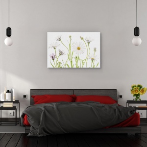 Tablou canvas - Margarete, Natura moarta, Flori, Gradina, Planta, 80 x 120 cm - Img 3