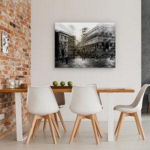 Tablou canvas - Mergand Prin Piata, Strada, Urban, Oras, Italia, Abstract, 75 x 100 cm - Img 4