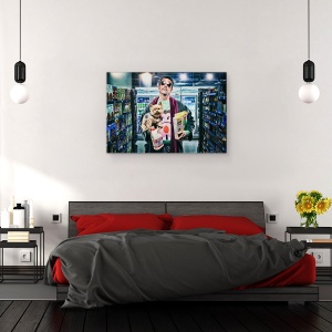 Tablou canvas - Mic Dejun, Portret, Ochelari De Soare, Lapte, 80 x 120 cm - Img 3