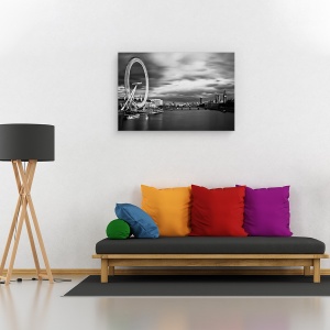 Tablou canvas - Miscare, Londra, Marea Britanie, London Eye, Big Ben, Pod, 60 x 90 cm - Img 2
