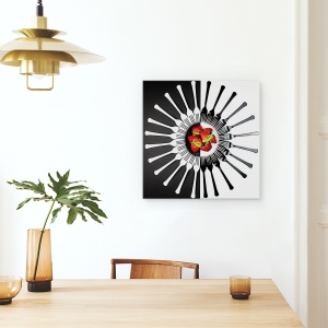 Tablou canvas - Modele De Capsuni, Capsuni, Fructe, Furculite, 90 x 90 cm - Img 4