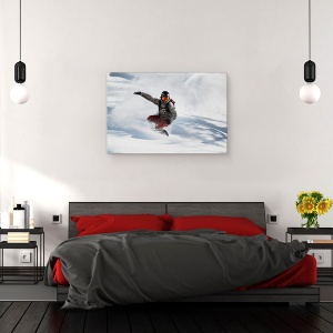 Tablou canvas - Moment Congelat, Zapada, Schi, Snowboard, Actiune, Extrem, 80 x 120 cm - Img 3