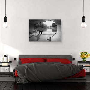 Tablou canvas - Moment Pe Pod, Caine, Schnauzer, Pod, Pet, Mers Pe Jos, 60 x 90 cm - Img 3
