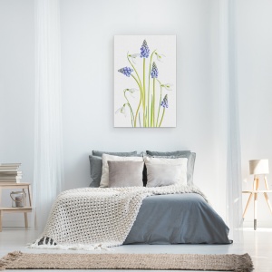 Tablou canvas - Muscari Si Galanthus, Floare, Punct, 40 x 60 cm - Img 3