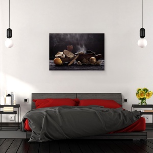 Tablou canvas - Natura Moarta, Bucatarie, Natura Moarta, Oala, Gatit, 60 x 90 cm - Img 3