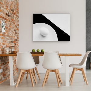 Tablou canvas - Natura Moarta Cu Ou, Contrast, Farfurie, 75 x 100 cm - Img 4