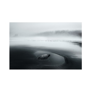 Tablou Canvas - Natura, Peisaj, Ceata, Alb si negru 60 x 90 cm