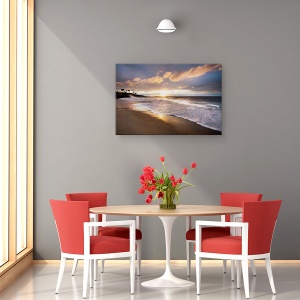 Tablou canvas - Natura, Peisaj, Mare, Apus, Valuri, Nori, Nisip, 40 x 60 cm - Img 4