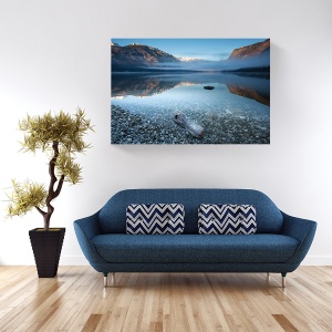 Tablou decorativ canvas natură montană cu lac