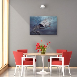 Tablou canvas - Nava Sperantei, Peste, Barca, Ireal, Monstru, 80 x 120 cm - Img 4