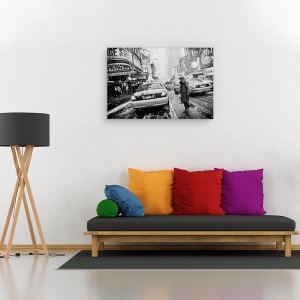 Tablou canvas - New York In Furtuna, Viscol, Vremea, Alb-Negru, 40 x 60 cm - Img 2