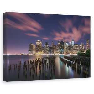 Tablou canvas - New York Pe Timp De Noapte, Oras, 60 x 90 cm