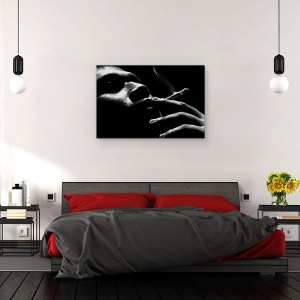 Tablou canvas - Ngiso' Lantang, Portret, Fata, Mana, Tigari, Fum, 60 x 90 cm - Img 3