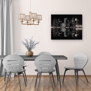 Tablou canvas - Noapte In Oras, Arhitectura, Singapore, Cer, Peisaj Urban, 60 x 75 cm - Img 4