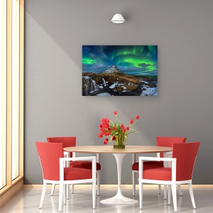 Tablou canvas - Noapte Magica, Noapte, Peisaj, Munte, Varf, Islanda, 60 x 90 cm - Img 4