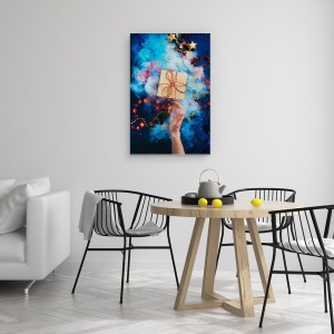 Tablou canvas - Nu Deschide Pana La Craciun, Surpriza, Sarbatori, Stea, Cadou, 60 x 90 cm - Img 4