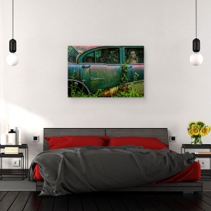 Tablou canvas - O Fata Speciala, Abandonat, Masina, Groapa De Gunoi, Rugina, 40 x 60 cm - Img 3