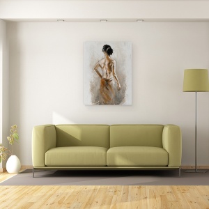 Tablou canvas - Oameni, Femeie, Baie, Pictura, 60 x 80 cm - Img 2
