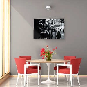 Tablou canvas - Oameni, Strada, Oameni, Alb-Negru, Fereastra, 40 x 60 cm - Img 4