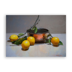 Tablou Canvas - Obiecte, Fructe, Lamaie, Pictura, 80 x 120 cm