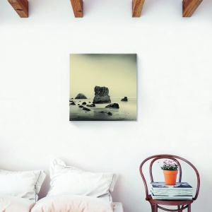 Tablou decorativ ocean monocrom pe canvas, 60x60 cm