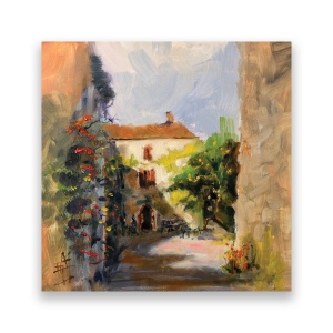 Tablou Canvas - Oras, Cladiri, Pictura, Vara, Abstract, 60 x 60 cm