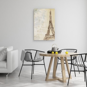 Tablou canvas - Orase si Arhitectura, Oras, Paris, Turnul Eiffel, Pictura, 40 X 60 cm - Img 4