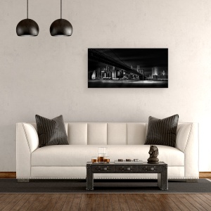 Tablou canvas - Orasul Gotham, Podul Brooklyn, Cer, Arhitectura, Peisaj Urban, 50 x 100 cm - Img 2
