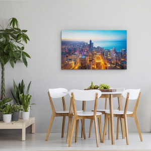 Tablou canvas - Orasul Magnific, Chicago, Peisaj Urban, Cer, Noapte, 50 x 80 cm - Img 4