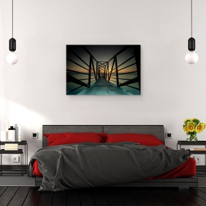 Tablou canvas - Orizont, Arhitectura, Soare, Apus, Peisaj, Mare, 60 x 90 cm - Img 3