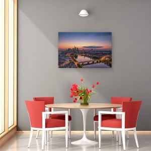 Tablou canvas - Orizont Peste Frankfurt La Apus, Oras, Peisaj Urban, Cer, Germania, 60 x 90 cm - Img 4