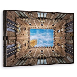 Tablou canvas - Palazzo Pubblico - Siena - Italia, Arhitectura, Gaura, Vedere, Turn, Cer, 60 x 90 cm