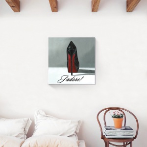 Tablou decorativ pantofi femei J'adore pe canvas 60x60 cm