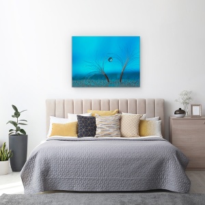 Tablou canvas - Pastreaza Echilibrul, Natura Moarta, Abstract, Albastru, Apa, 75 x 100 cm - Img 3