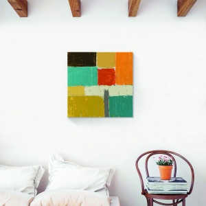 Tablou canvas abstract cu pătrate și dreptunghiuri
