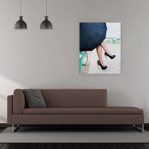 Tablou canvas - Pauza De Cafea, Moda, Banca, Umbrela, Acoperi, Acoperit, 60 x 75 cm - Img 2